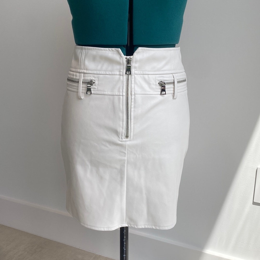 White Faux Leather miniSkirt by Tiger Mist, M